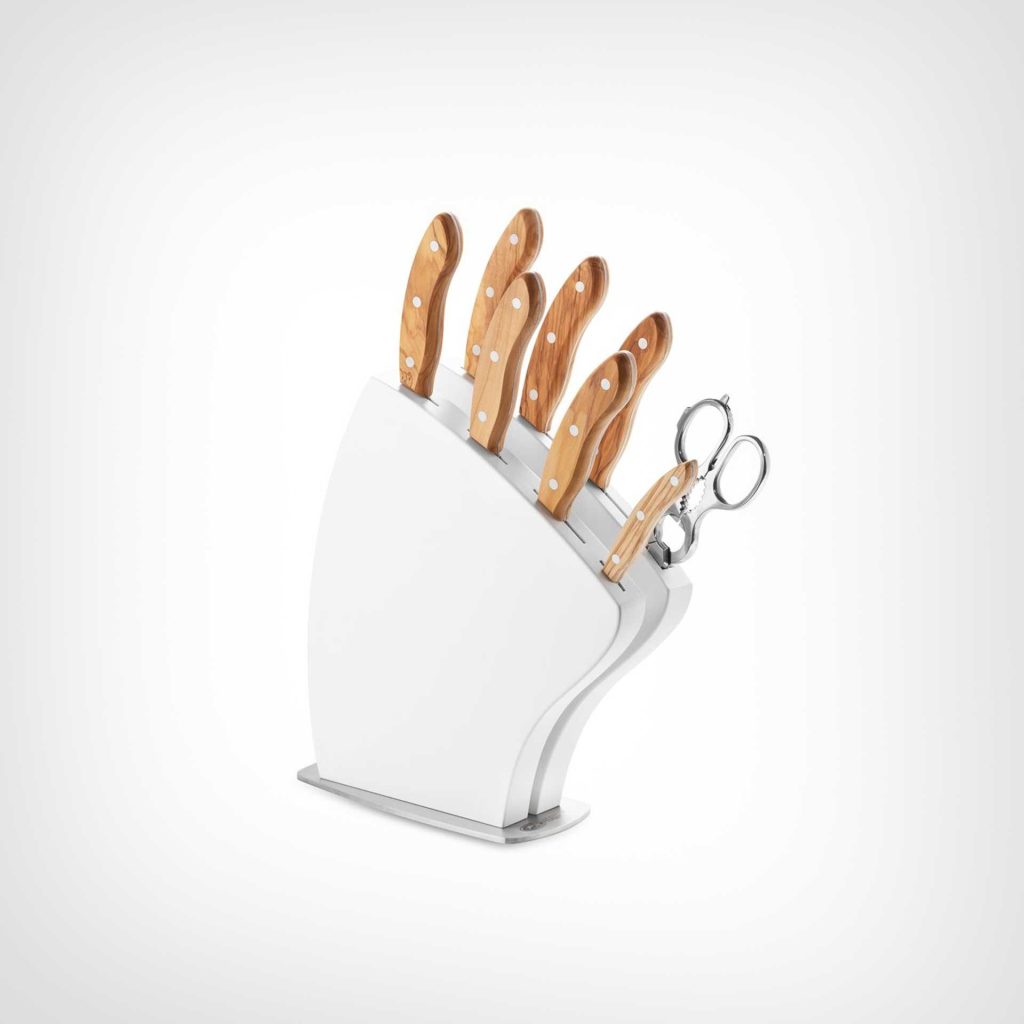 ONDA LINE KNIFE BLOCK U SERIES VARNISHED IN GIFT BOX